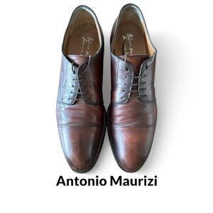 ANTONIO MAURIZI Dark Brown Leather Oxfords | 45 | Men’s 11